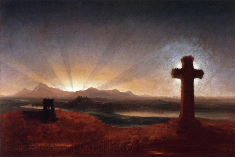 Thomas Cole Cross at Sunset Germany oil painting art